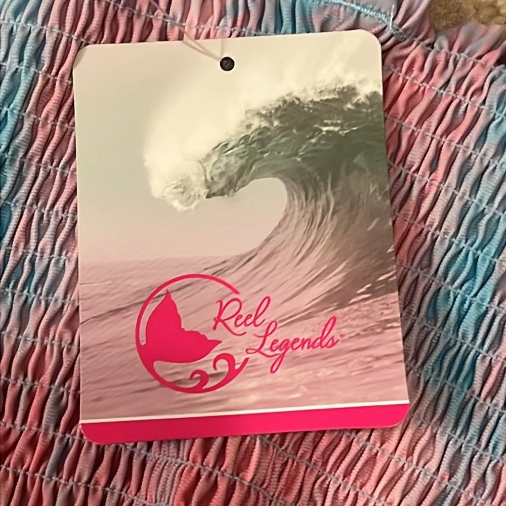 NWT 3T Reel Legends two-piece bathing suit, pink, blue, purple